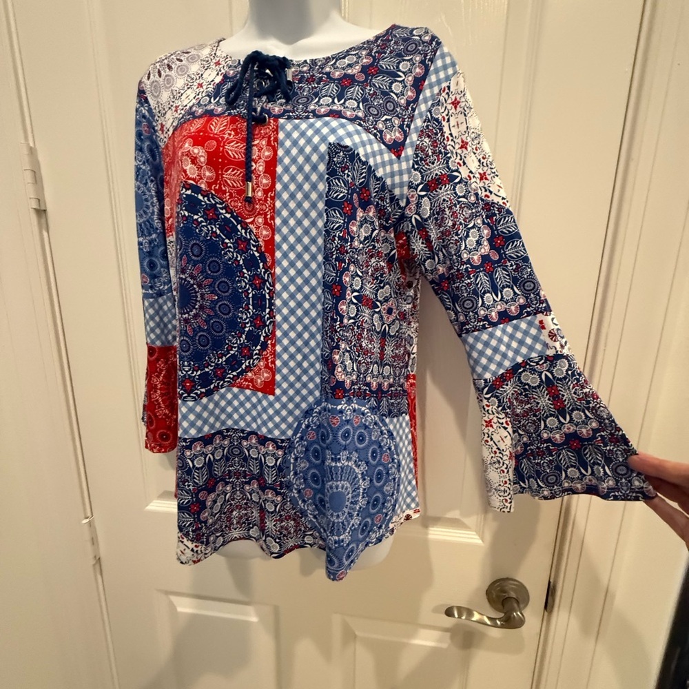 Ruby Road Women's Multicolor Patchwork Top Pm Exc… - image 2